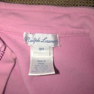 Ralph Lauren Baby Pink Cotton Pant Set 9M